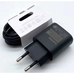 SAMSUNG 25W hálózati gyorstöltő USB C-C vezetékkel,fekete