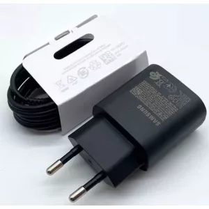 SAMSUNG 25W hálózati gyorstöltő USB C-C vezetékkel,fekete