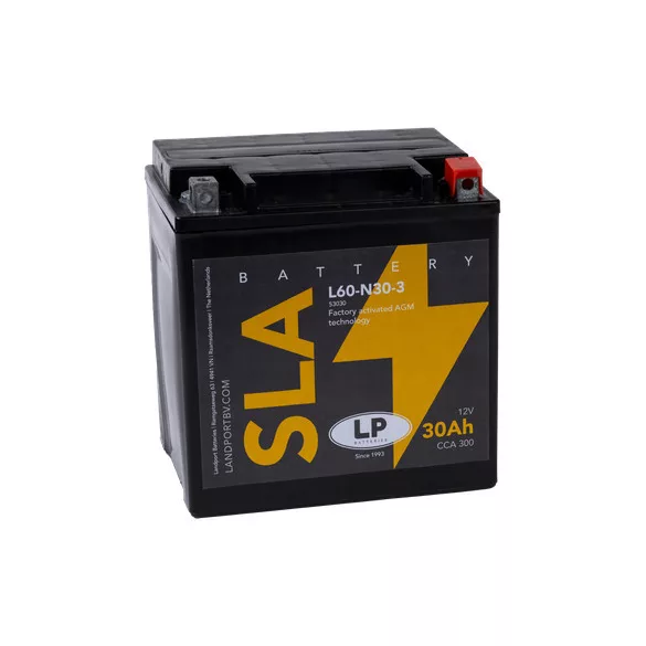Landport SLA 30Ah 300A Jobb+ Motorakkumulátor (SLA-L60-N30-3)