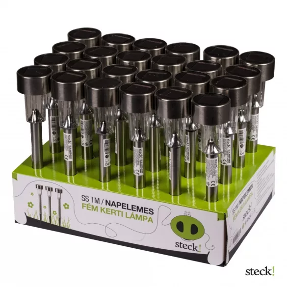 STECK! napelemes kerti lámpa,leszúrható,műanyag,FÉM SS-1M