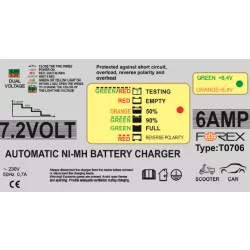 7,2 V / 6 A akkutöltő (Ni-MH)