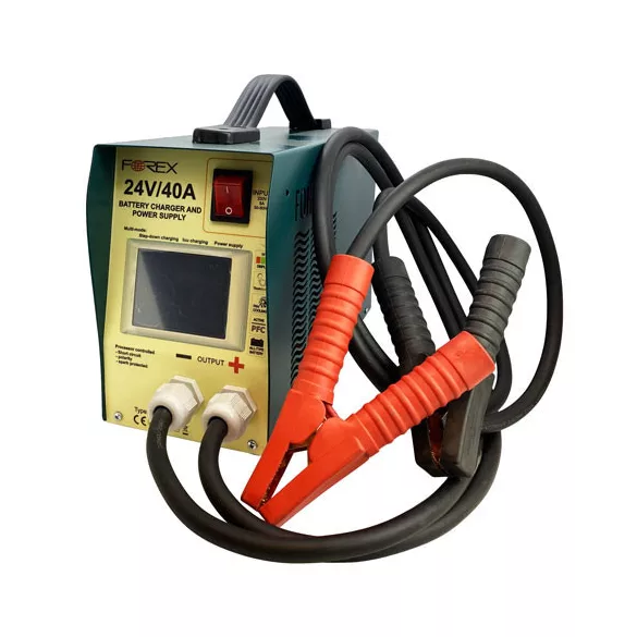 Akkumulátortöltő 24V/40A, érintőképernyős