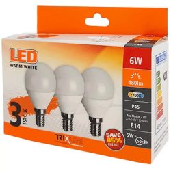   TRIXLINE LED globe mini P45 6W E14 2700K 480 lumen, 3db-os KISZERELÉS!