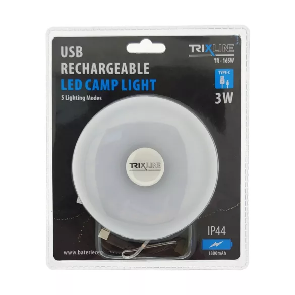 TRIXLINE TR-16SW USB újratölthető 3W LED kempinglámpa