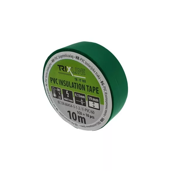 TRIXLINE SZIGETELŐSZALAG 19/10 ZÖLD 10 méter TR-IT103