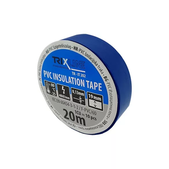 TRIXLINE SZIGETELŐSZALAG 19/20 KÉK 20 méter TR-IT202