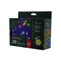 TRIXLINE karácsonyi fényfüzér TR338 200 LED 22 méter,színes,elemes,kültéri