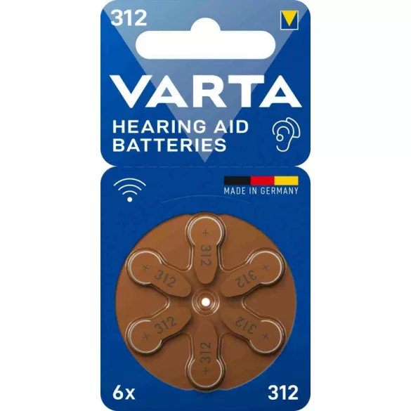 VARTA hallókészülék elem 312 (PR41) bl/6 1,45V