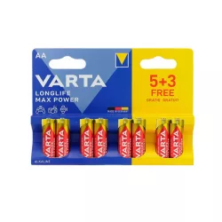 Varta Longlife Max Power AA ceruza elem (LR6) bl/5+3 4706