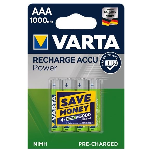 VARTA  NI-Mh akku Ready2Use mikró AAA (HR03) 1000 mAh bl4 (Power) 5703