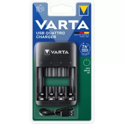   VARTA QUATRO USB  4 csatornás Ni-Mh akkutöltő 57652 AA és AAA akkukhoz