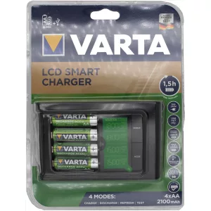 Varta LCD SMART töltő szett ( 4 db 2100mAh akkuval) 1-4 dbAA /AAA akkuhoz 57684