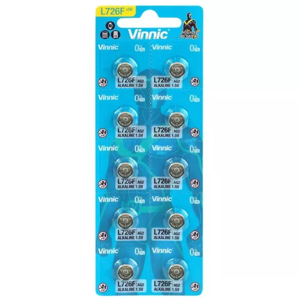 VINNIC G2(196A,LR59,LR726,AG2) alkáli gombelem 1,5V bl/10