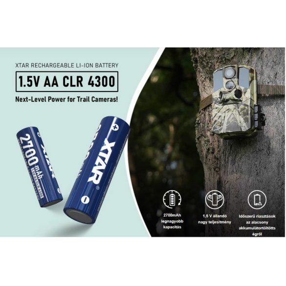 XTAR 14500 ( AA) 1.5V-os 2700 mAh lithium AKKU VÉDELEMMEL