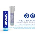 XTAR 14500 (AA) 3,6V-os 800mAh Li-ion akku védelemmel