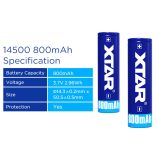 XTAR 14500 (AA,HR6) 3,7V-os 800mAh Li-ion akku védelemmel