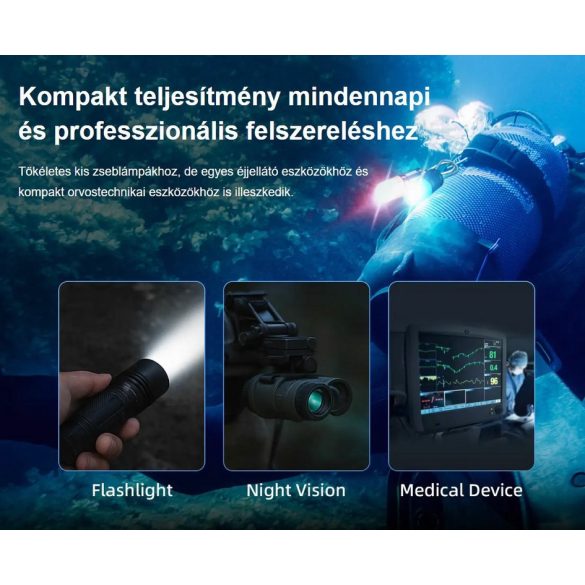 XTAR 16340 (R-CR123) 3,7V 900 mAh Li-ion akku védelemmel USB-C