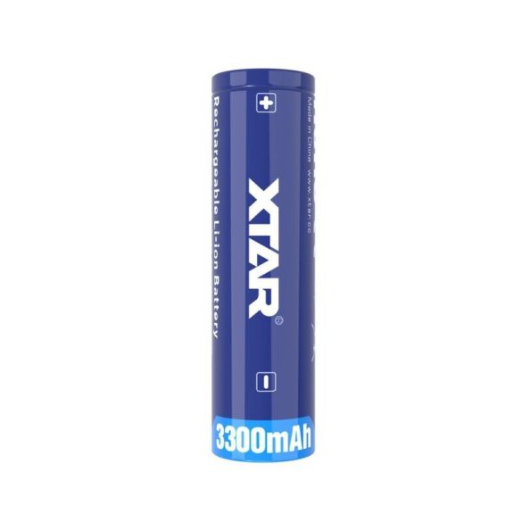 XTAR 18650 3,7V-os Li-ion akku védelemmel, 3300 mAh 10A