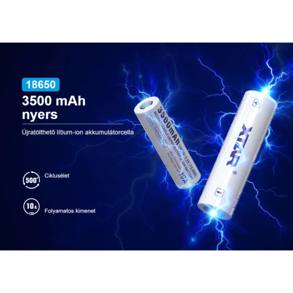 XTAR 18650 3,7V-os Li-ion akku 3500 mAh 10A RAW