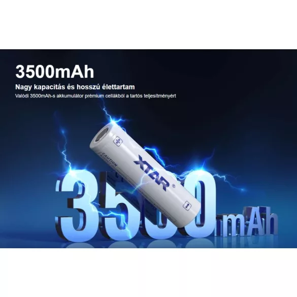 XTAR 18650 3,7V-os Li-ion akku 3500 mAh 10A RAW