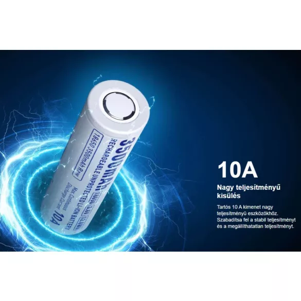 XTAR 18650 3,7V-os Li-ion akku 3500 mAh 10A RAW