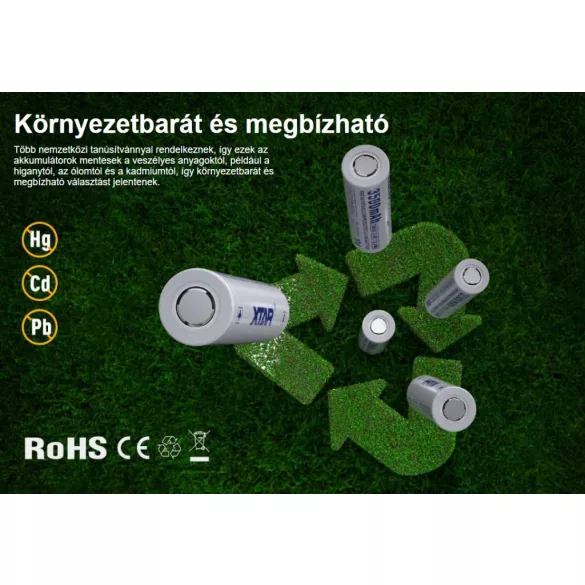 XTAR 18650 3,7V-os Li-ion akku 3500 mAh 10A RAW