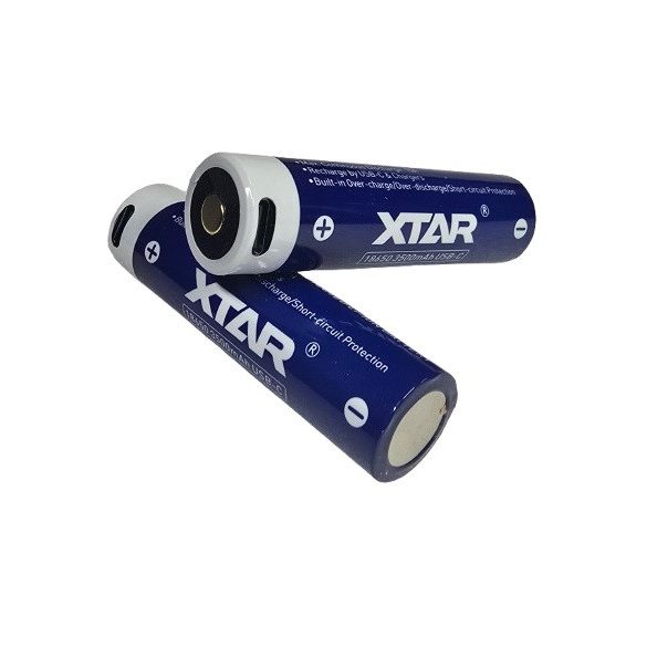 XTAR 18650 3,7V-os Li-ion akku védelemmel, 3500 mAh USB-C