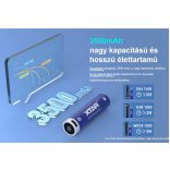 XTAR 18650 3,7V-os Li-ion akku védelemmel, 3500 mAh USB-C