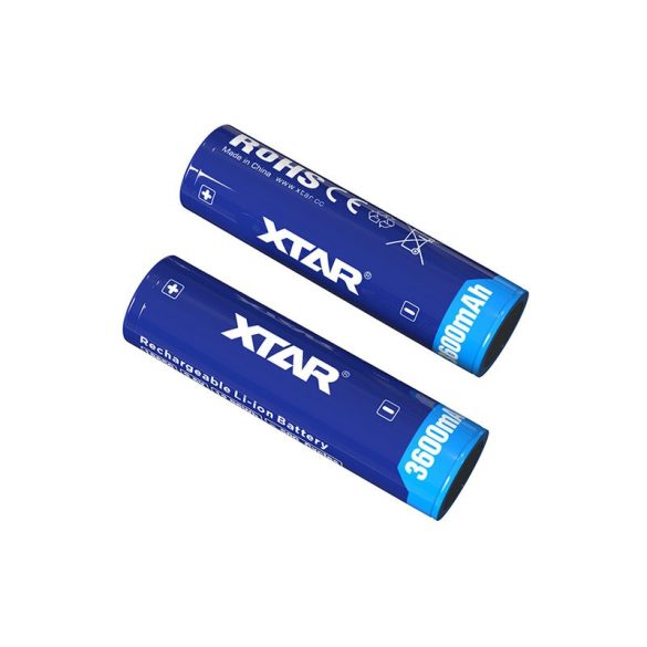 XTAR 18650 3,7V-os Li-ion akku védelemmel, 3600 mAh 10A