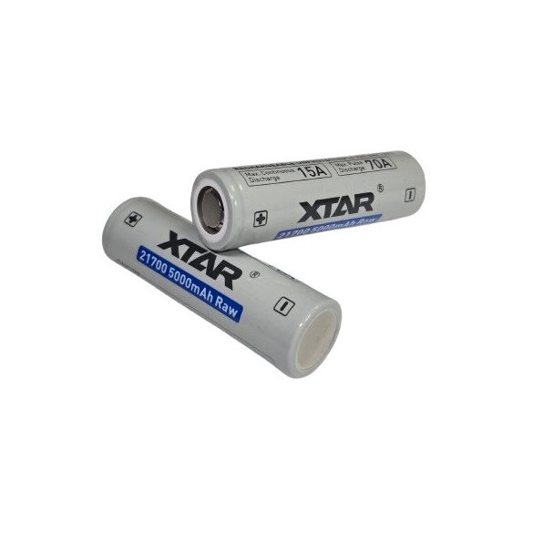 XTAR 21700 5000 RAW 3,6V Li-ion akku,5000mAh 70A (folyamatos 15A)