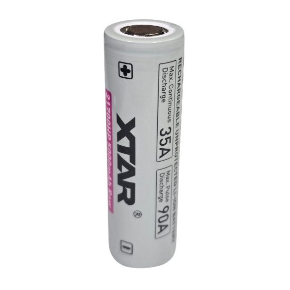 XTAR 21700HP 5000 RAW 3,6V Li-ion akku,5000mAh 90A (folyamatos 35A)