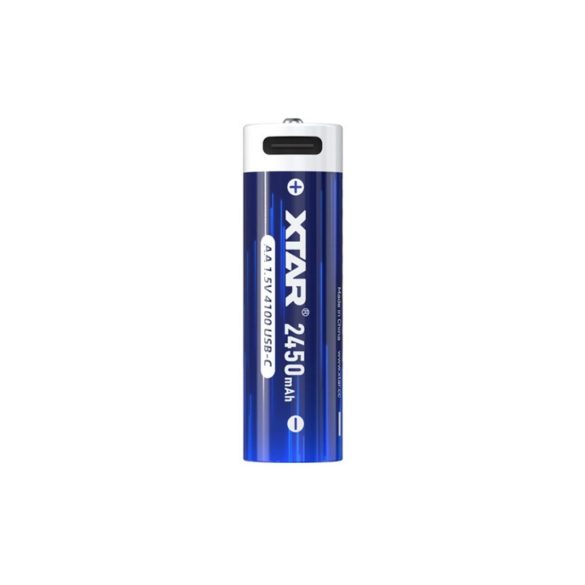XTAR 14500 ( AA) 1.5V-OS 2450 mAh Li-ion akku védelemmel USB-C+TOK