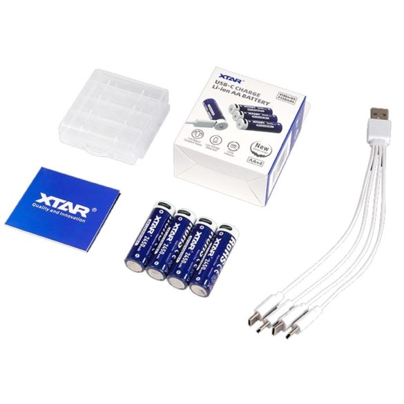 XTAR 14500 ( AA) 1.5V-OS 2450 mAh Li-ion akku védelemmel USB-C+TOK