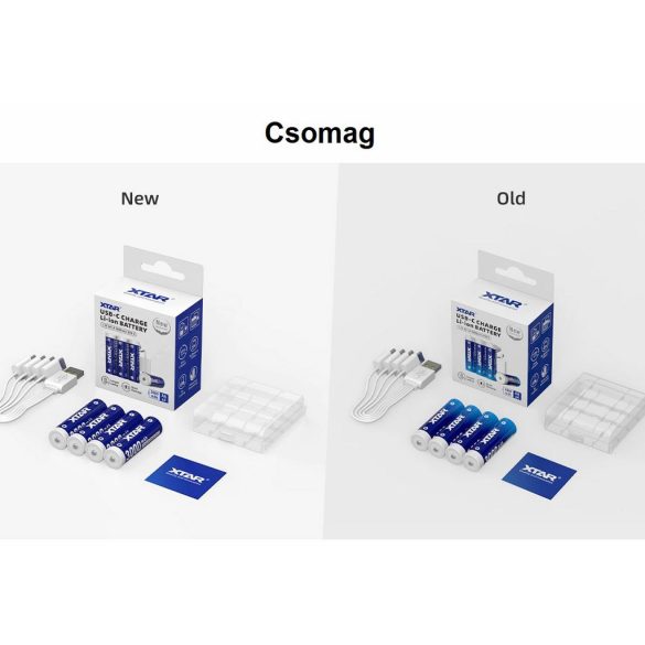 XTAR 14500 ( AA) 1.5V-OS 3000 mAh Li-ion akku védelemmel USB-C+TOK
