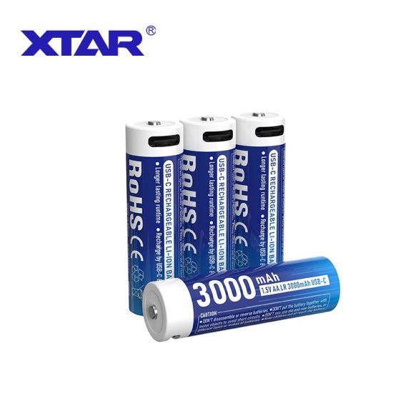XTAR 14500 ( AA) 1.5V-OS 3000 mAh Li-ion akku védelemmel USB-C+TOK