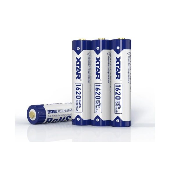 XTAR 10440 AAA 1.5V 1620 mWh 1000 mAh LITHIUM AKKU VÉDELEMMEL +LED