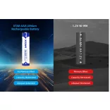 XTAR 10440 AAA 1.5V-OS 1000 mAh (1620 mWh) LITHIUM AKKU VÉDELEMMEL