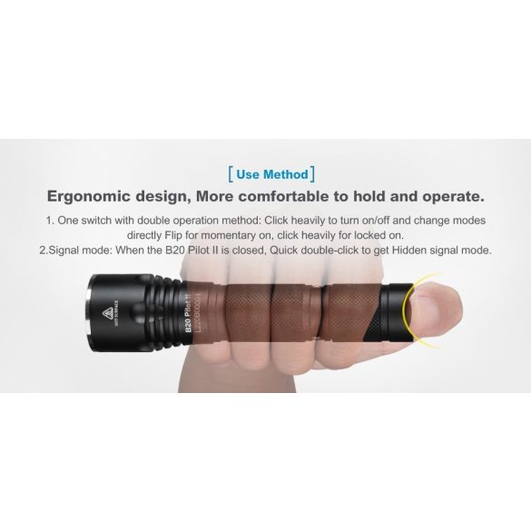 XTAR B20 PILOT II elemlámpa,Cree LED XM-L2,1100 lumen