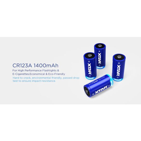 Xtar CR123 3V-os litium elem 1400mAh