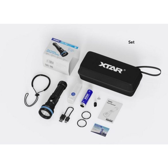 XTAR D26 2800 SET búvárlámpa,100m vízálló,2800lm,+1db 21700 akku