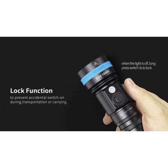 XTAR D26 1600S KT búvárlámpa,100m vízálló,1100lm