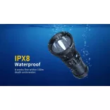 XTAR D28 3600 SET búvárlámpa,100m vízálló,3600lm+MC4S töltő+4x18650 akku