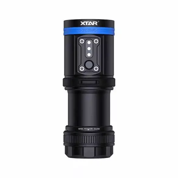 XTAR D30 4000 SET búvárlámpa,100m vízálló 4000lm+MC4S töltő+ 4x18650 akku
