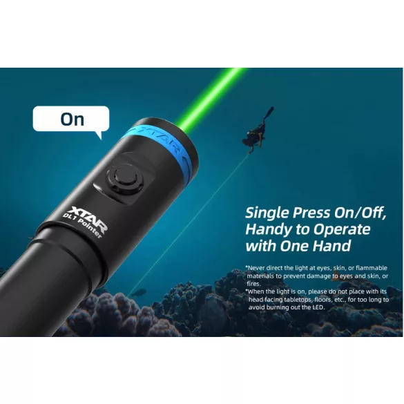 XTAR-DL1 KT búvárlámpa,LÉZER POINTER ,50m vizálló