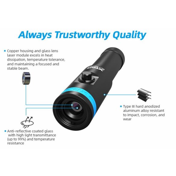 XTAR DL1 KT búvárlámpa,LÉZER POINTER ,50m vizálló