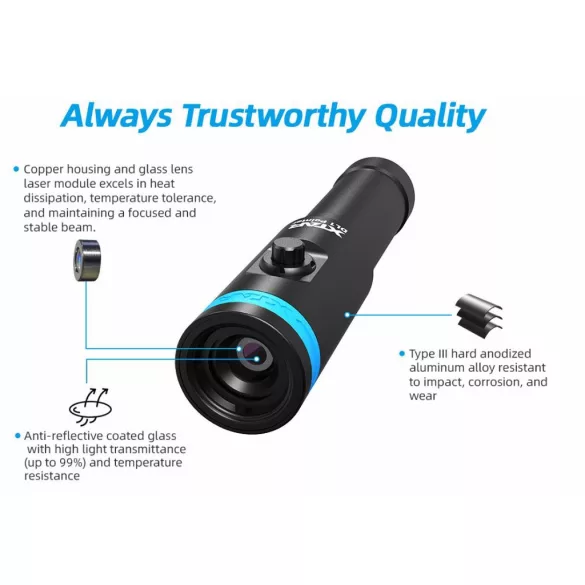 XTAR-DL1 KT búvárlámpa,LÉZER POINTER ,50m vizálló