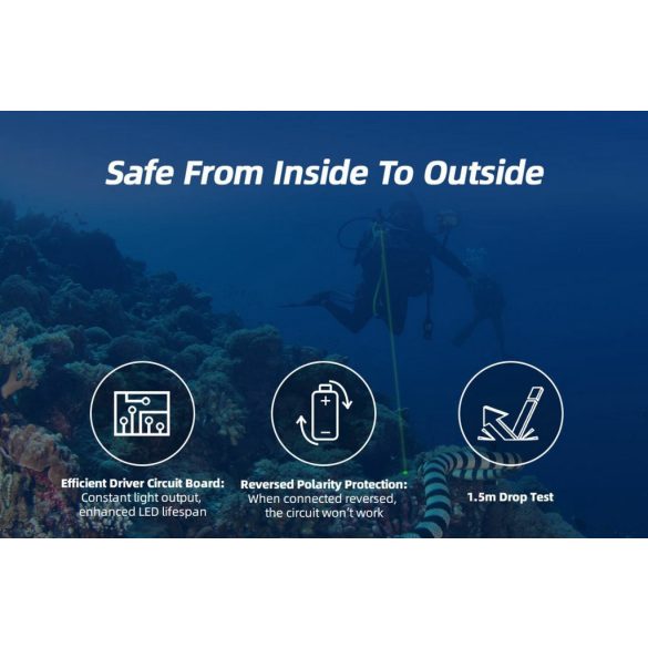 XTAR DL1 KT búvárlámpa,LÉZER POINTER ,50m vizálló