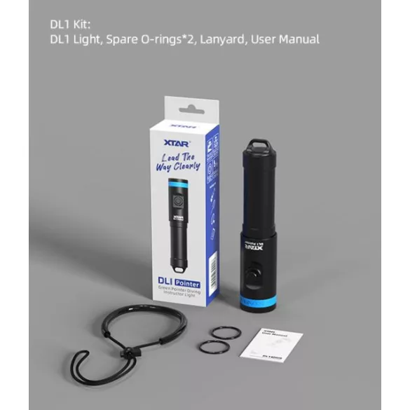XTAR-DL1 KT búvárlámpa,LÉZER POINTER ,50m vizálló