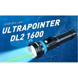 XTAR DL2 1600 KT búvárlámpa,100m vízálló,1600lm,lézer+LED