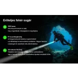 XTAR DL2 1600 KT búvárlámpa,100m vízálló,1600lm,lézer+LED